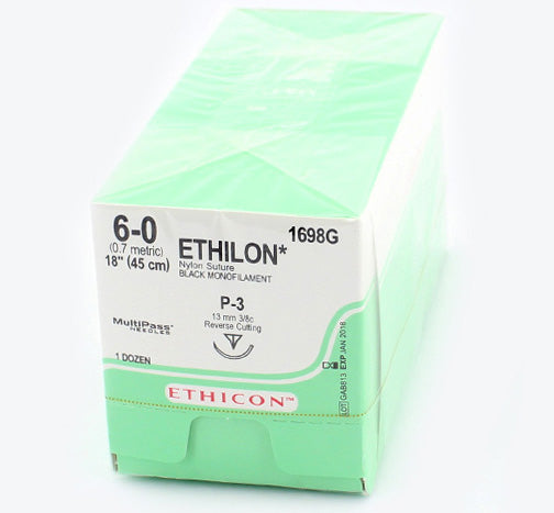 ETHILON Suture Black  6-0 USP 45cm