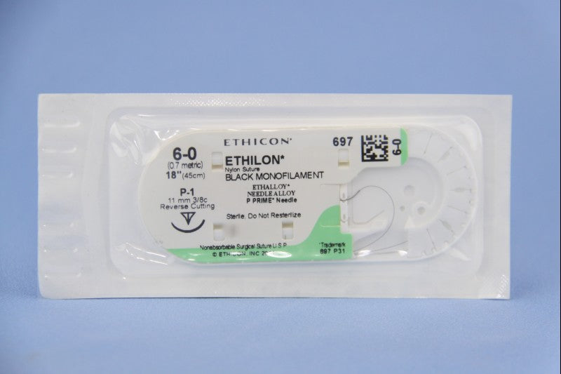 ETHILON Suture Black  6-0 USP 45cm