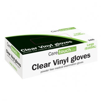 Caretouch Lite Clear Vinyl Powder Free Disposable Gloves