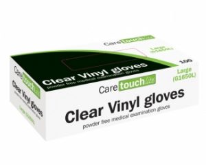 Caretouch Lite Clear Vinyl Powder Free Disposable Gloves  SKU : 3ZGL03